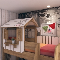 Детская кровать 80*190 с надстройкой домик Оливер